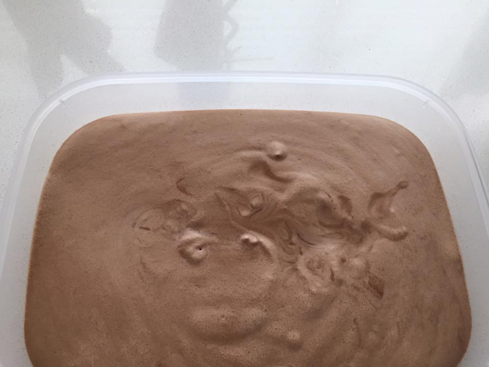 keto chocolate ice cream in container